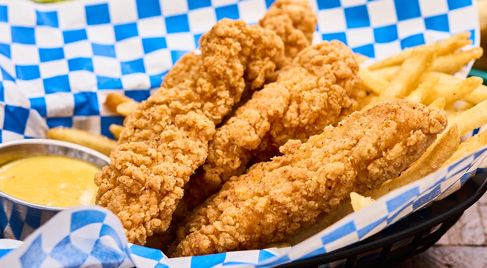 A basket of chicken tenders