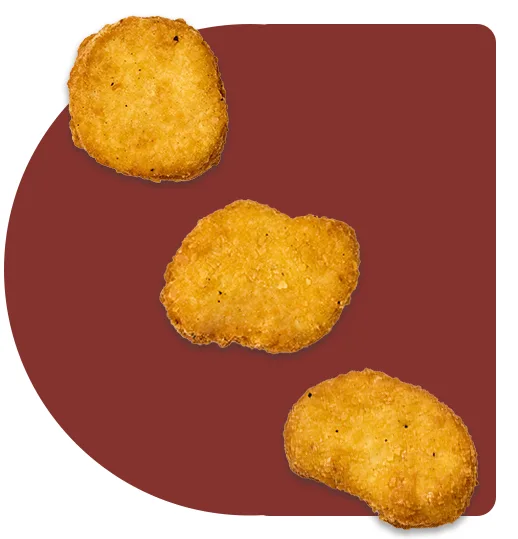 Chicken nuggets with breadcrumb coating
