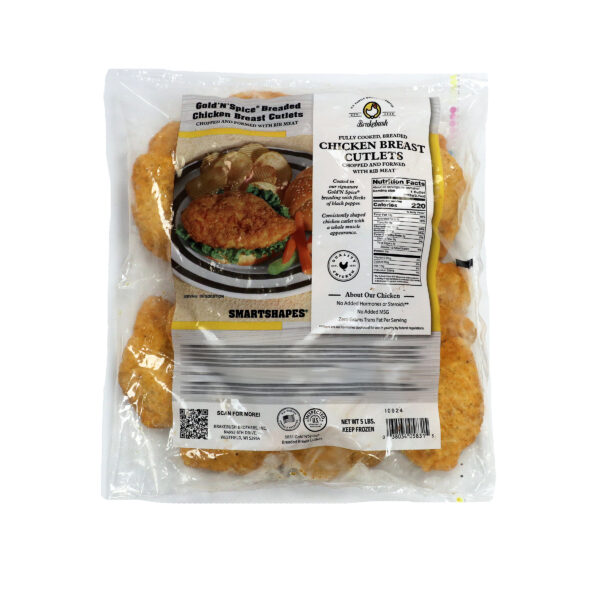 SmartShapes<sup>®</sup> Gold'N'Spice<sup>®</sup> Breaded Breast Cutlets, Fully Cooked, Frozen, 3.7 oz.</br><p style="font-size: small; color: #DF702D">Product Code: 5831</p> - Image 2