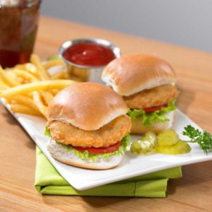 Southern Select<sup>™</sup> Breaded Portioned Breast Sliders, 2.4 oz.</br><p style="font-size: small; color: #DF702D">Product Code: 5332</p>