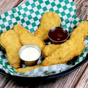 Chicken tenders in a basket
