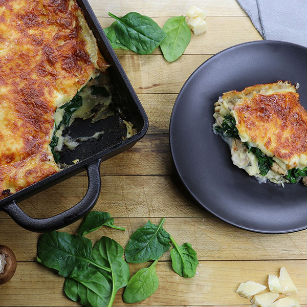 Chicken Mushroom Spinach Lasagna