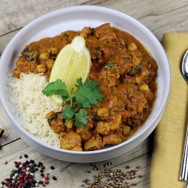 Chicken and Chickpea Masala on a plate