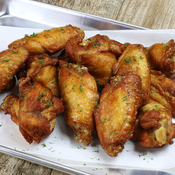 Chicken wings seasoned with dill