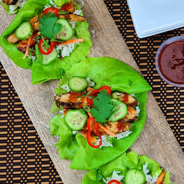 Lettuce Wraps on a Plate