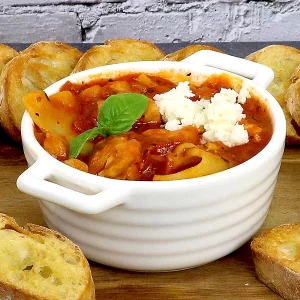 A bowl of lasagna soup