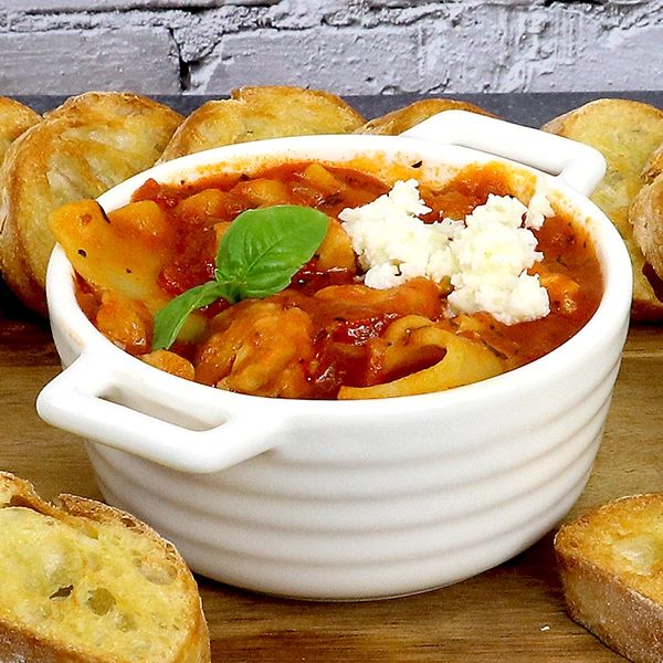 A bowl of lasagna soup