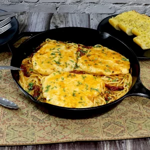 Marry Me Chicken in a skillet